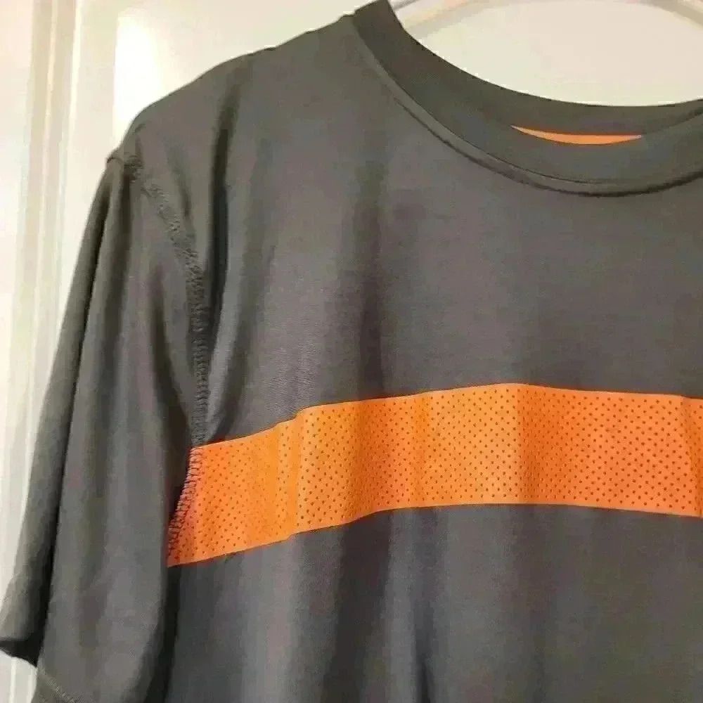 FourCast Men’s Short Sleeve Grey Orange Stripe T-Shirt NEW - Picture 4 of 5